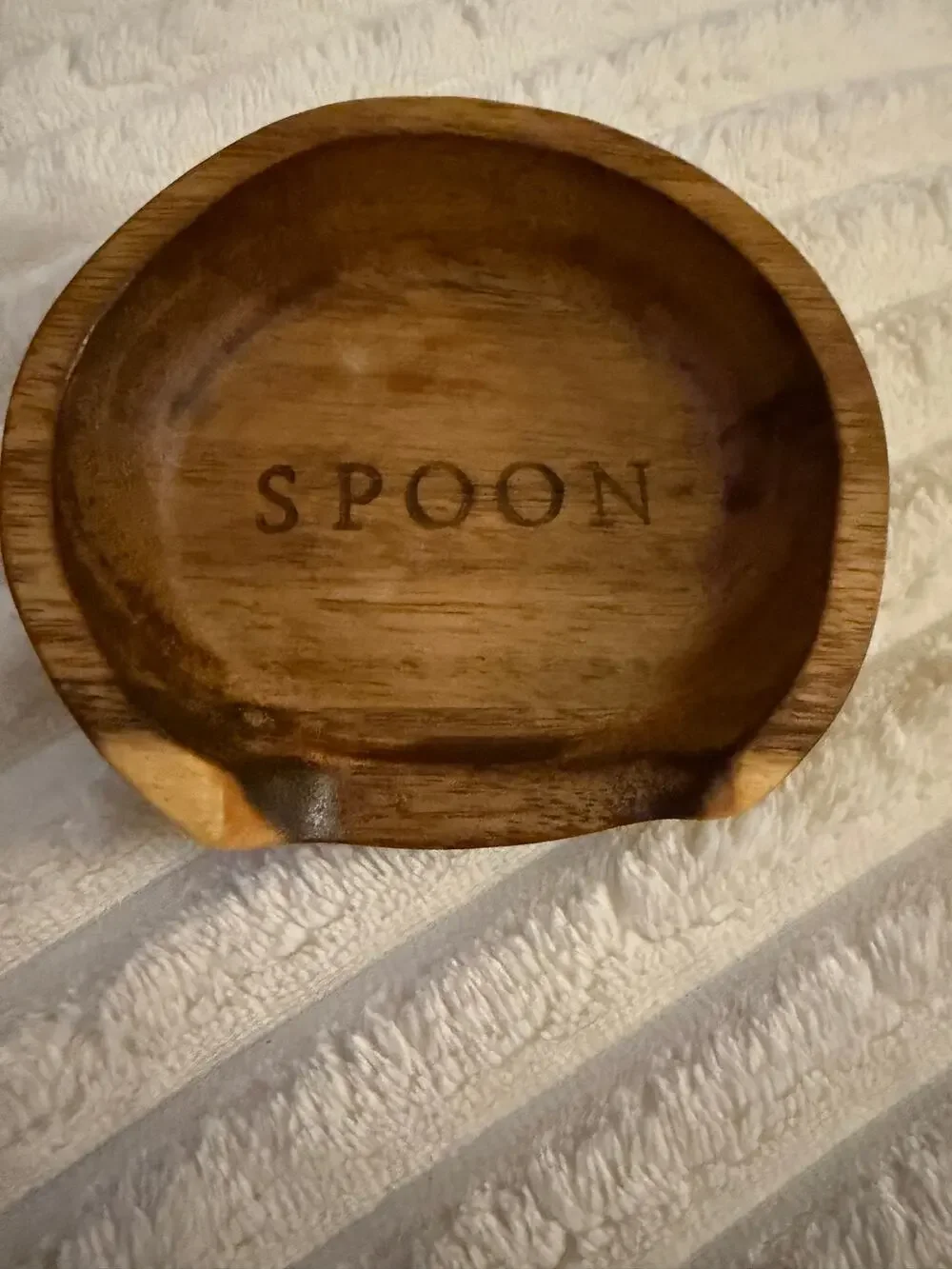 Hearth & Hand Magnolia Acacia Wood Spoon Rest Engraved Kitchen Farmhouse